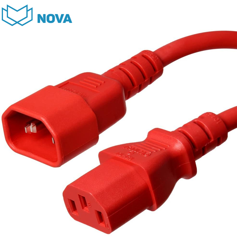 Dây nguồn C13 C14 lõi 16AWG dài 2m NV-52005R Mầu đỏ chính hãng Nova